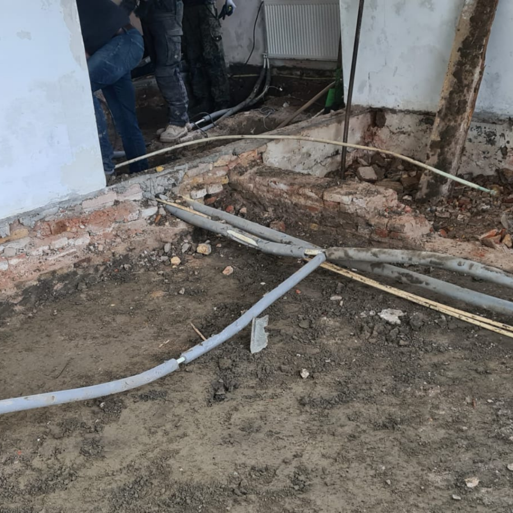 De volledige vloer is gesloopt